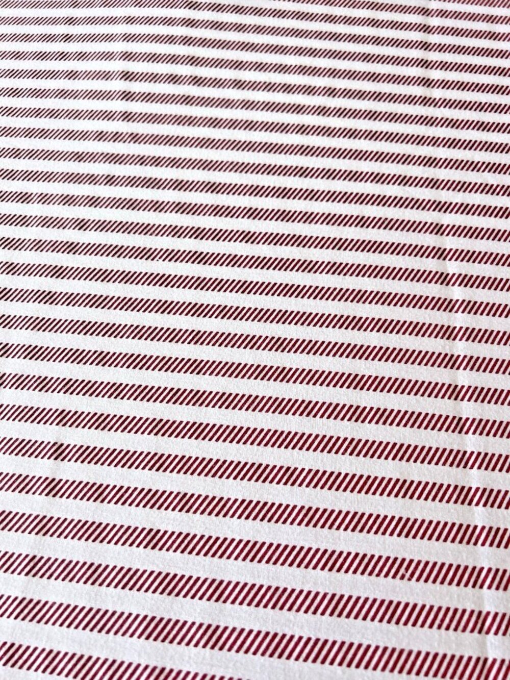 LACOSTE QUEEN Flat Sheet Red White Ticking Stripe Cotton Blend France Designed - Picture 8 of 9